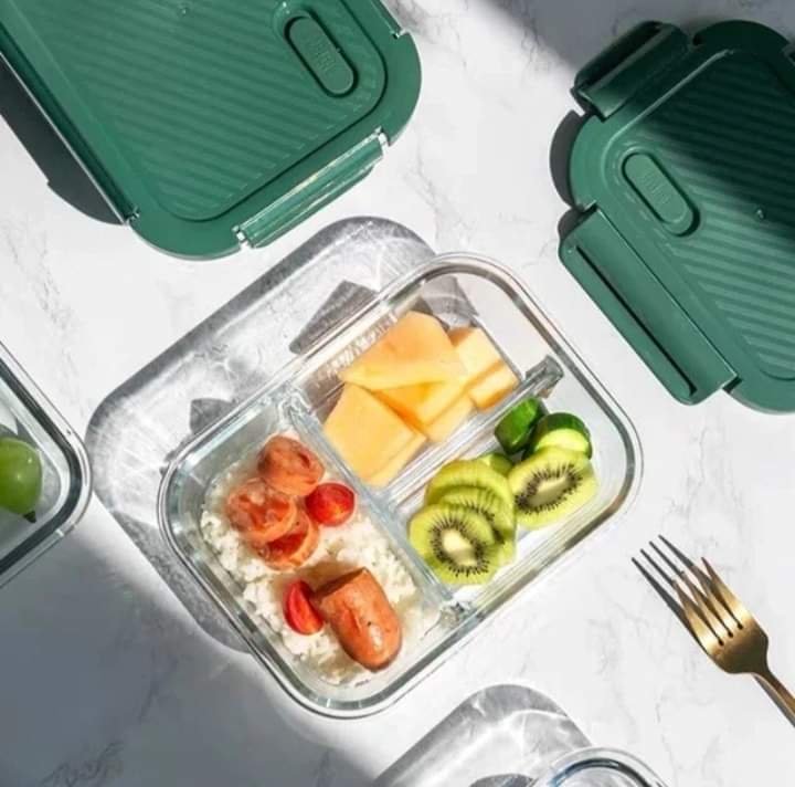 Glass Lunch Box with 3 compartments