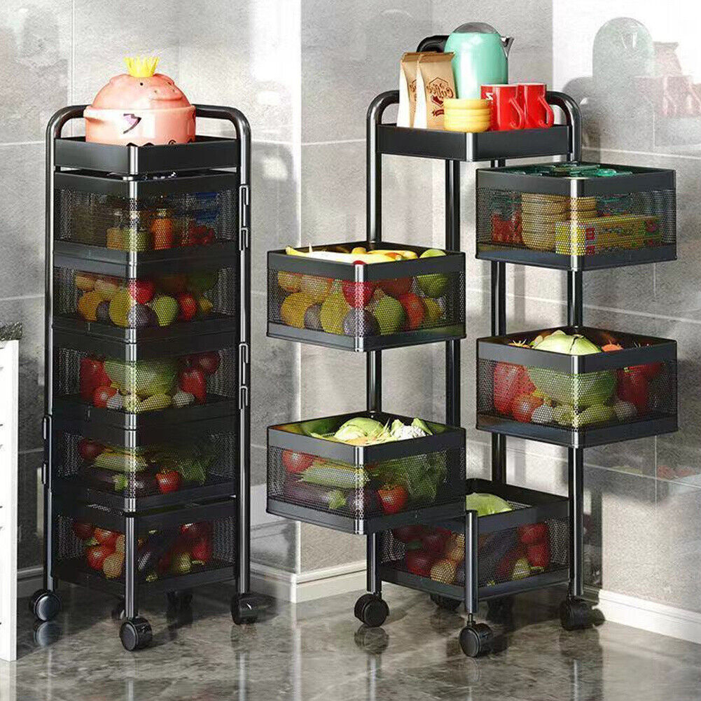 Kitchen Storage Rotating Trolley