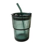 Retro Striped Straw Cup